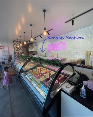 Huge variety of sorbets at Luna's Gelateria in Taupo