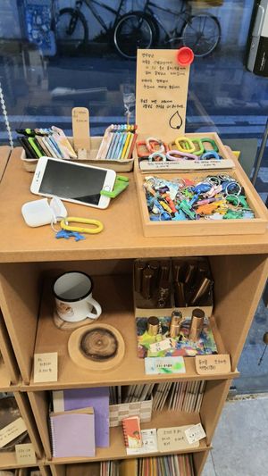 items made from recycled plastic at One Zeom Zero Waste Store - 원점 in Seoul