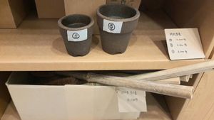 flower pots made from coffee grounds at One Zeom Zero Waste Store - 원점 in Seoul