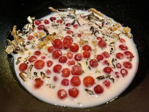 Chef’s Tasting Menu Huckleberry Cereal Dessert  at The Acorn in Vancouver