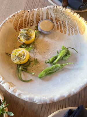 Amuse bouchée seasonal chef’s tasting menu  at The Acorn in Vancouver