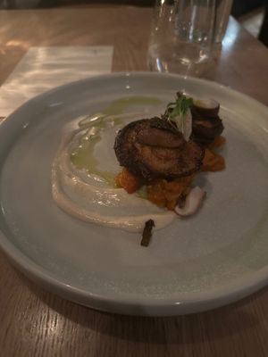 Tasting menu mushrooms  at The Acorn in Vancouver