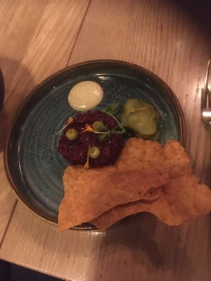 Beet tartare at The Acorn in Vancouver