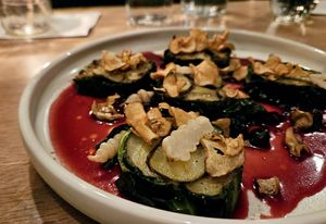 Sun Choke with Wild Berry Sauce at The Acorn in Vancouver