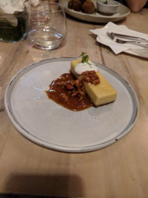 Meyers Lemon Cheesecake at The Acorn in Vancouver