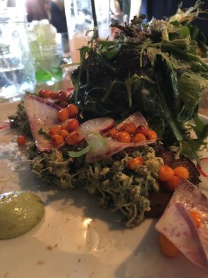 Raw dish at The Acorn in Vancouver