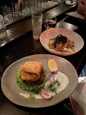 Halloumi and pasta at The Acorn in Vancouver