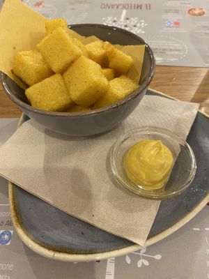 Polenta fritta (fried polenta)   at Il Melograno in Tavagnacco