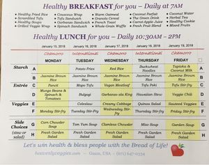 Menu at Heavenly Veggies in Guam