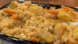 Massaman curry with rice added at Thai and I in Bunnell