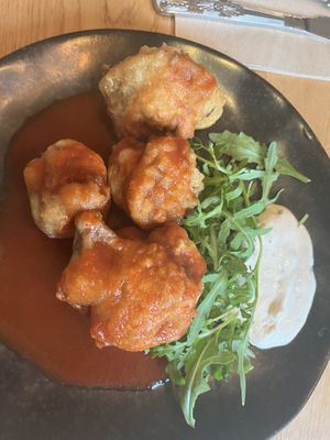 Cauliflower Buffalo Wings- vegan  at The Bunch of Grapes in Pontypridd