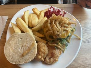 Vegan burger  at The Bunch of Grapes in Pontypridd