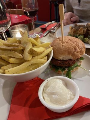 Vegan burger (still good!)  at Roode Remise in Amsterdam