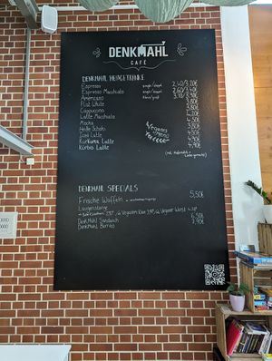 Speisekarte at DenkMahl Rösterei in Poessneck