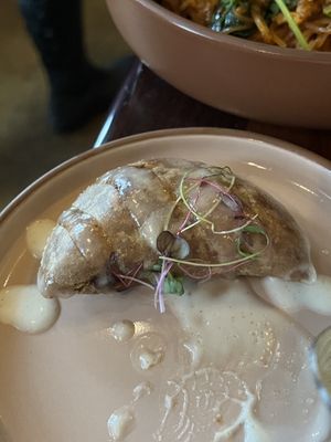 Samosa…has a nice kick  at Norah - Belmont in Portland