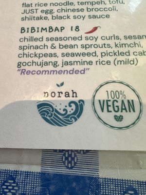 100% vegan pan Asian fusion   at Norah - Belmont in Portland