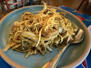 Green curry pesto fettuccine at Norah - Belmont in Portland