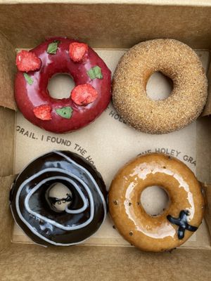 Four fantastic taro-based donuts!  at Holey Grail Donuts - Santa Monica in Santa Monica