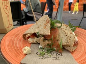 Piadine integrale sfizio “vegan"  at Otivm Bar in Padua