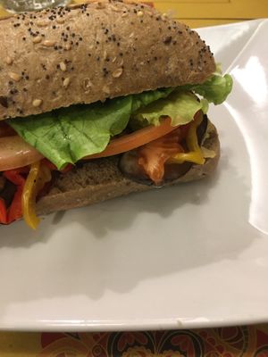 Vegan sandwich at Otivm Bar in Padua