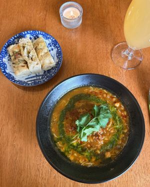 Harira
Morocco

Vegetable and lentil Soup with Herb oil at Klorofüll in Tallinn