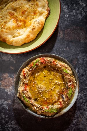 Baba Ganoush and Pita at Klorofüll in Tallinn
