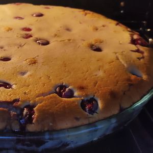 Cherry clafoutis at Klorofüll in Tallinn