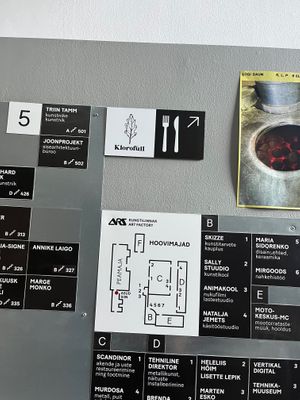 Sign leading to Klorofüll on the ground floor plan. at Klorofüll in Tallinn