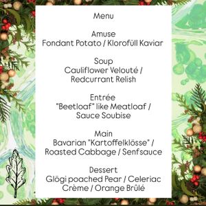 Menu at Klorofüll in Tallinn