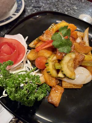 Stir fry veg and tofu   at Sabannga in Livingston