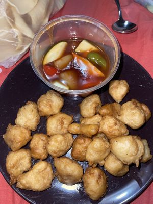 sweet and sour pork  at Vegelicious in Cheltenham