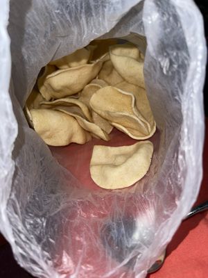 ‘prawn’ crackers   at Vegelicious in Cheltenham