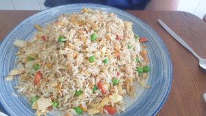 Mum's vegetarian fried rice at Vegelicious in Cheltenham