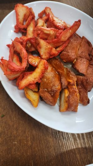 Roast 'pork' and 'duck' at Vegelicious in Cheltenham