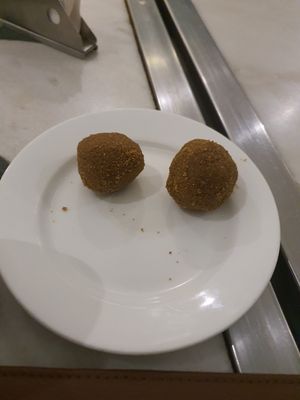 Millet Churma laddu two pieces at Millets of Mewar - City Palace Rd in Udaipur