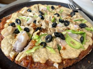 Pizza Italiano with vegan cheeze  at Millets of Mewar - City Palace Rd in Udaipur