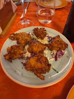 Amazing bhajees at Mumbai Masala - Marina Rubicon in Lanzarote