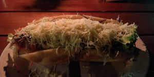 Vegetarian baguette (salad & cheese) at Green Restaurant in Vang Vieng