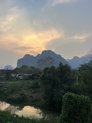   at Green Restaurant in Vang Vieng