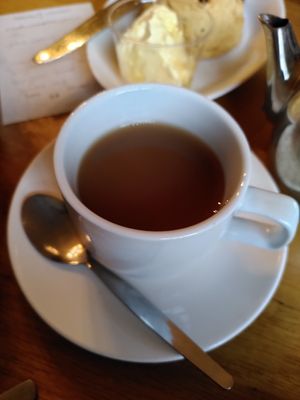 Decaf tea and oat milk (December 2022) at National Trust - Nunnington Hall in York