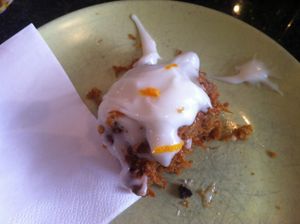 Carrot cake cupcake at Greens Cafe in Grasmere