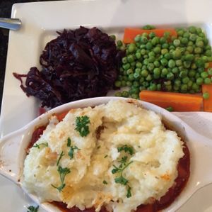 Vegan Shepherds Pie at Greens Cafe in Grasmere