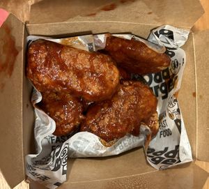 Wing a lings with bbq  at Odd Burger in Calgary