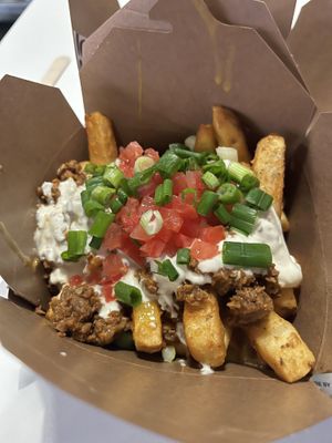 Loaded taco fries   at Odd Burger in Calgary