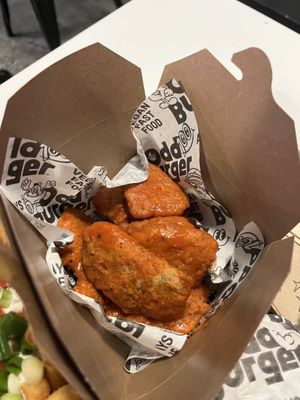 Hot buffalo chicken- too hot no flavour in sauce  at Odd Burger in Calgary