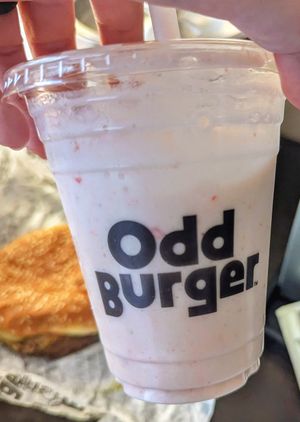 Strawberry shake at Odd Burger in Calgary