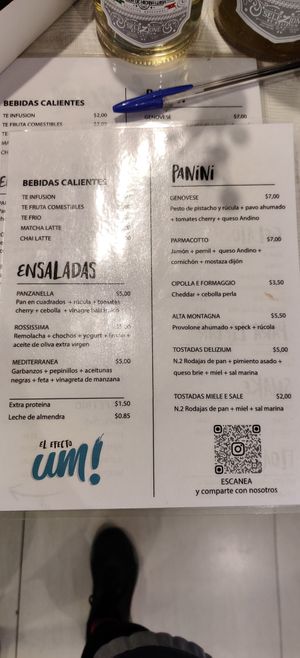 Menu at Delizium Gelateria Italiana Quito in Quito