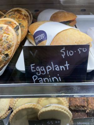 Eggplant Panini they can toast it   at Nimmitabel Bakery in Nimmitabel