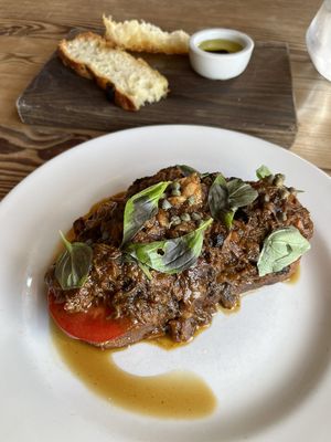 Lamp ragoue sandwich. Very tasty. Only vegan option was a lentil salat.   at The Goods Shed in Canterbury