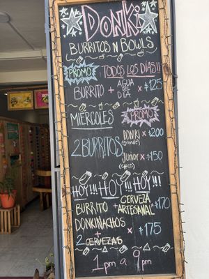Promos  at Donki Burritos Sancris in San Cristobal De Las Casas